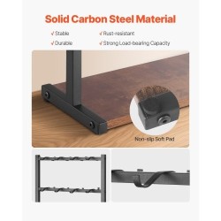 Kahvimukiteline tasolle asetettava hiiliteräksestä ja puusta 16 koukkua mattamusta