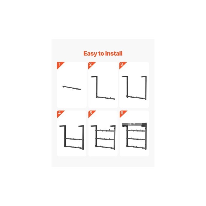 Seinään kiinnitettävä hiiliteräksinen mukiteline 12 koukkua ylähyllyllä matta musta keittiöön