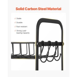 Työtasoinen kahvibaarin järjestelijä hiiliteräksinen matta musta 12 mukille