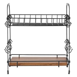 Työtasoinen kahvibaarin järjestelijä hiiliteräksinen matta musta 12 mukille