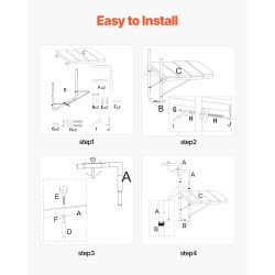 Ripustettava taittuva parvekepöytä ruostumaton teräs säänkestävä pöytälevy
