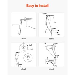 Ripustettava parvekepöytä ruostumaton teräsrunko PS-pöytälevy taittuva ulkokäyttöön 800 x 300 mm