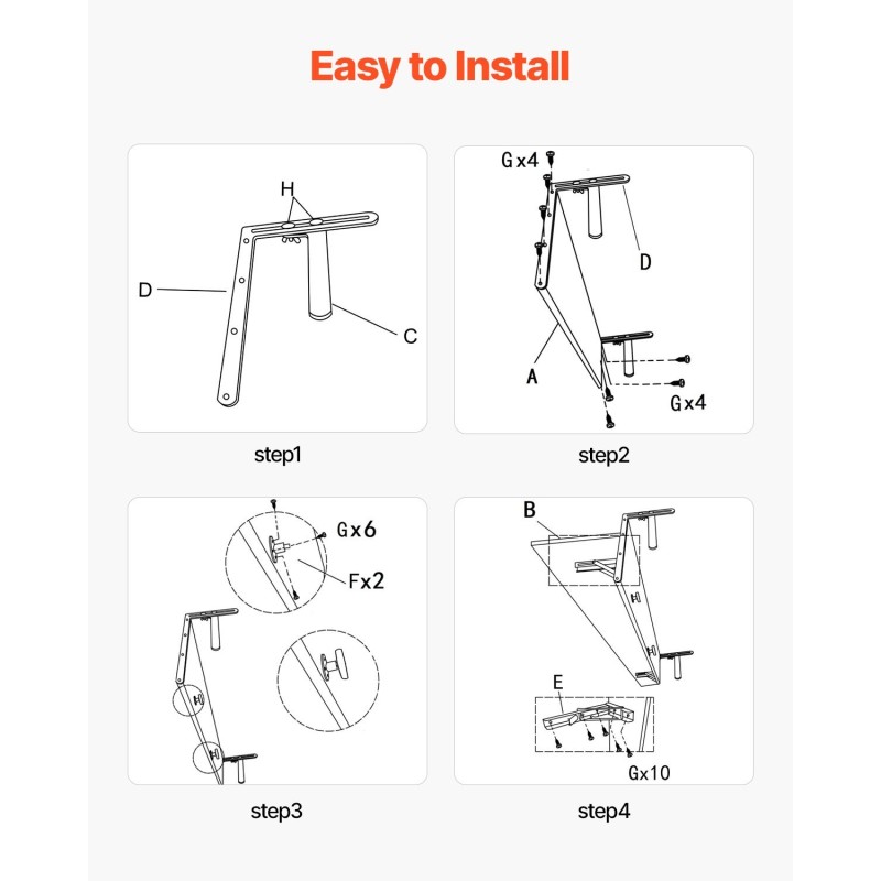 Ripustettava parvekepöytä ruostumaton teräsrunko PS-pöytälevy taittuva ulkokäyttöön 800 x 300 mm