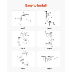 Taittuva parvekekaidepöytä ruostumaton teräsrunko PS-pöytätaso 122 x 30 cm ulkokäyttöön