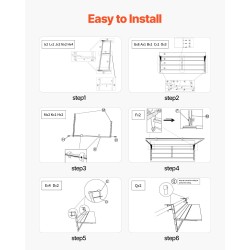 Parvekepöytä ruostumaton teräsrunko polystyreenipöytätaso taitettava viisiportainen korkeussäätö