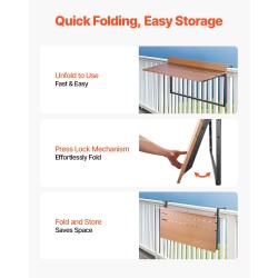 Parvekepöytä ruostumaton teräsrunko polystyreenipöytätaso taitettava viisiportainen korkeussäätö