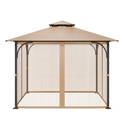 Sivuseinäverkko huvimajaan nelipaneelinen khakinvärinen 10 10 7 jalkaa