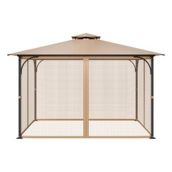 Hyttysverkko paviljonkiin nelipaneelinen khakinvärinen kaksipuoleinen vetoketju