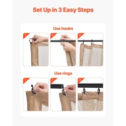 Paviljongin 4-paneeliset khakinväriset verkkoseinät sopivat useimpiin 10×12×7,3 jalkaa paviljonkeihin