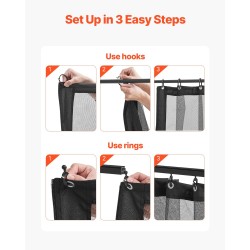 Paviljongin sivuseinäverkko 10 x 10 x 6,7 jalkaa musta 4-paneelinen