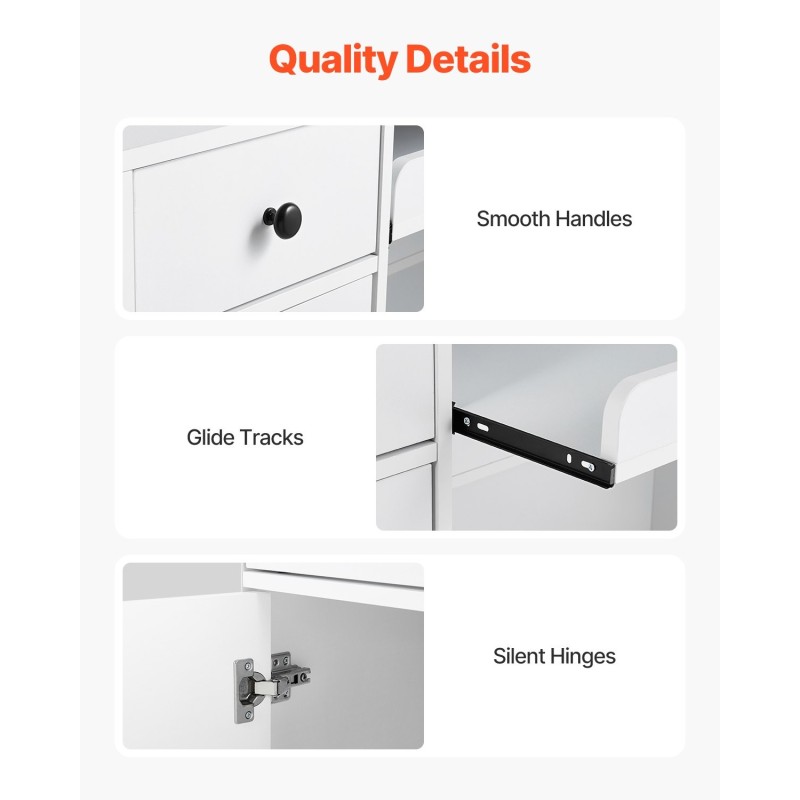 Vastaanottotiski MDF 1200 x 475 x 1000 mm valkoinen LED-valaistus USB-portit toimistoon