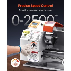 Metallisorvi valurauta-alumiinirunko 220mm 450mm kapasiteetti 1250W harjaton tasavirtamoottori automaattinen syöttö