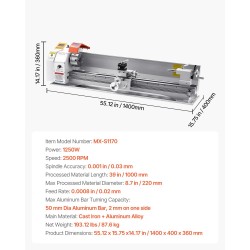 Penkkisorvi metalleille puulle muoville 1250W harjaton moottori automaattinen syöttö 1000 mm kärkiväli
