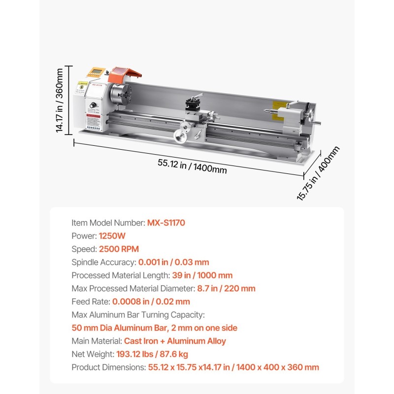 Penkkisorvi metalleille puulle muoville 1250W harjaton moottori automaattinen syöttö 1000 mm kärkiväli