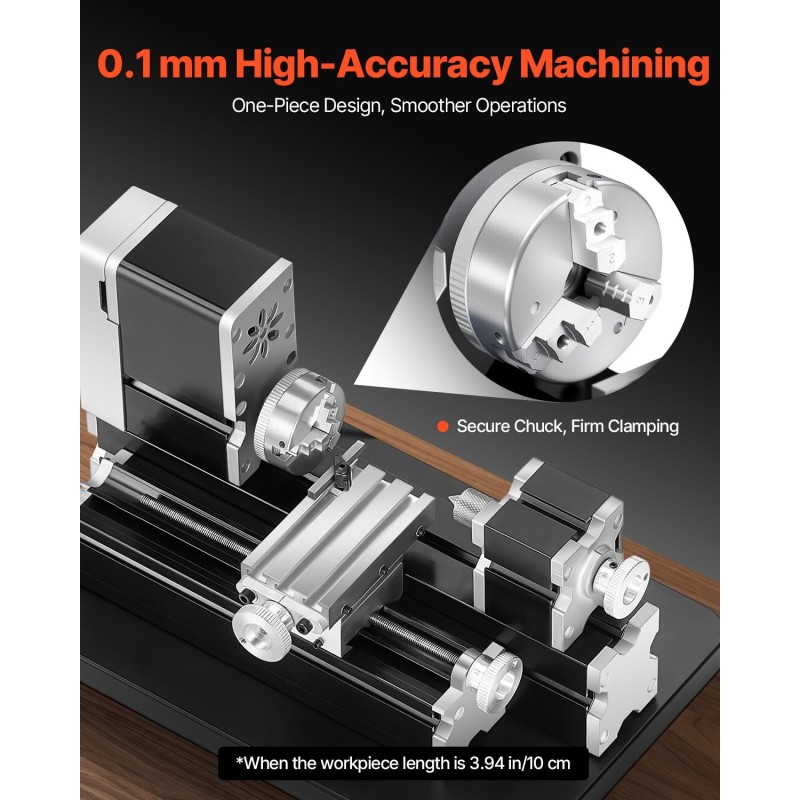 Minisorvi pöytäkäyttöön alumiiniseos 36 watin 70 mm halkaisija 130 mm pituus