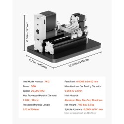 Minisorvi pöytäkäyttöön alumiiniseos 36 watin 70 mm halkaisija 130 mm pituus