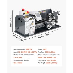 Penkkisorvi 210 mm 550W kokonaan metallinen pehmeille metalleille ja puulle