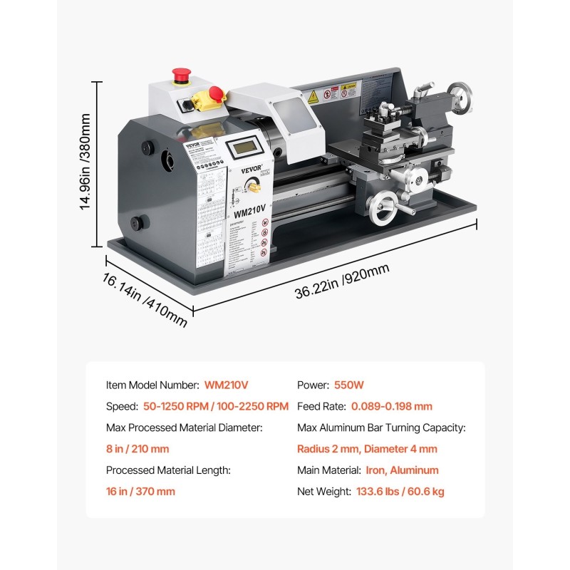 Penkkisorvi 210 mm 550W kokonaan metallinen pehmeille metalleille ja puulle
