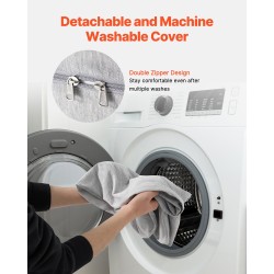 Raskaus- ja tukityyny C-muotoinen koko vartalon irrotettavalla konepestävällä jersey-puuvillapäällisellä polyesteritäytteellä