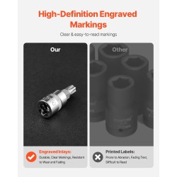 Torx-hylsysarja 60-osainen S2-kärjet CRV 50BV30 hylsyt T6–T70 TT6–TT70 TP8–TP60 E4–E24