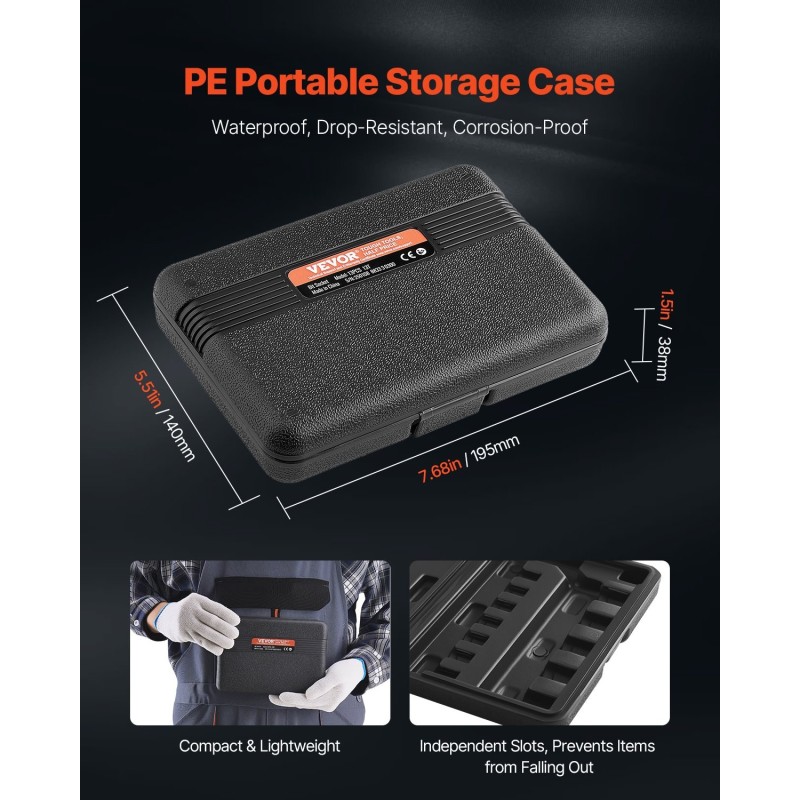 Torx-hylsysarja 13-osainen T8–T60 S2-seosteräs Cr-V-hylsyt PE-säilytyskotelo