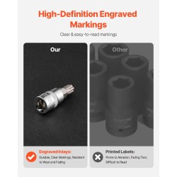 Torx-hylsysarja 13-osainen T8–T60 S2-seosteräs Cr-V-hylsyt PE-säilytyskotelo