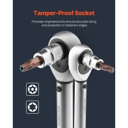 Torx-hylsyavainsarja 34-osainen S2-kärjet Cr-V-hylsyt T6–T70 turva-Torx-kärjillä PE-säilytyslaukulla