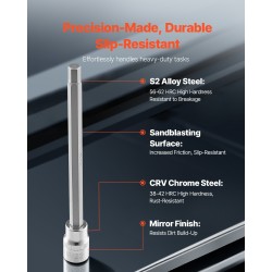 Kuusiokolohylsysarja 18-osainen tuuma ja metrinen koot 3–12 mm S2-seosteräksiset kärjet
