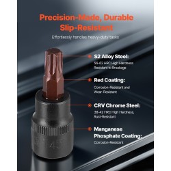 31-osainen Torx- ja ulko-Torx-hylsysarja T8–T70 ja E4–E24 S2-seosterä CRV-teräshylsyt PE-säilytyskotelo