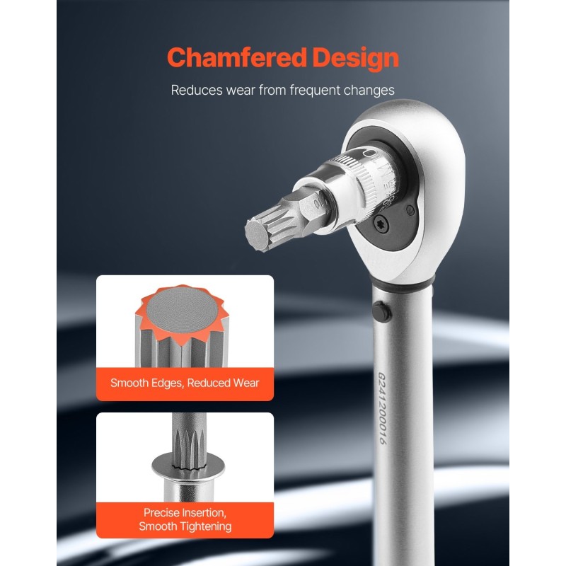 XZN-kolmikantahylsysarja 10-osainen Cr-V-teräs M4–M18 1/4-, 3/8- ja 1/2-tuumaisille