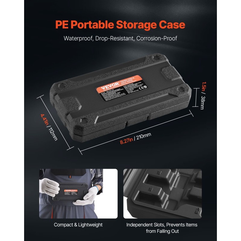 XZN-kolmikantahylsysarja 10-osainen Cr-V-teräs M4–M18 1/4-, 3/8- ja 1/2-tuumaisille