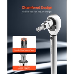 Hylsybittisarja 107 osaa S2- ja Cr-V-teräs 1/4–1/2 tuumaa