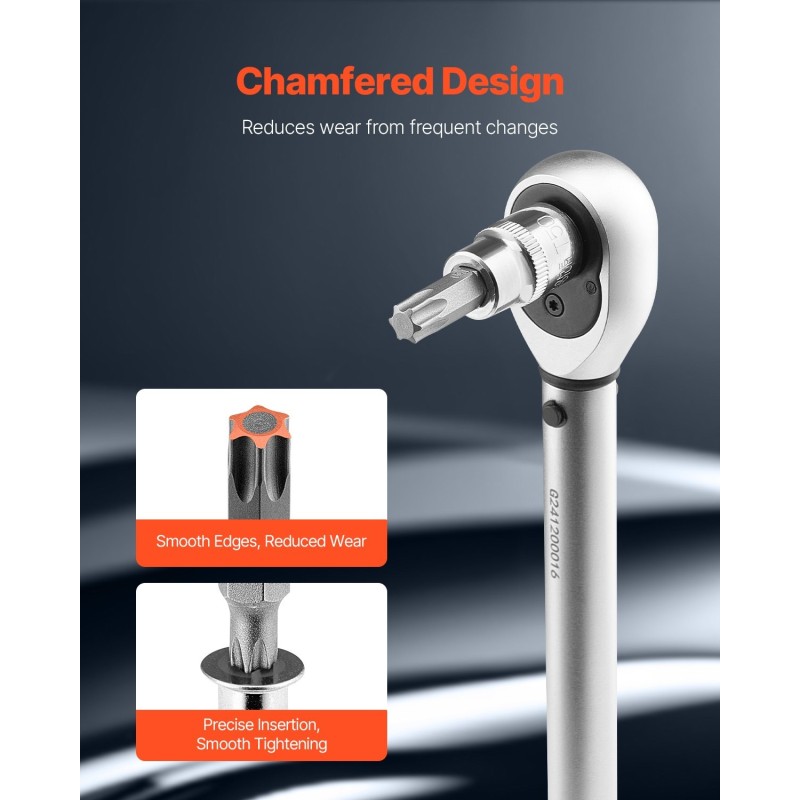 Hylsybittisarja 107 osaa S2- ja Cr-V-teräs 1/4–1/2 tuumaa