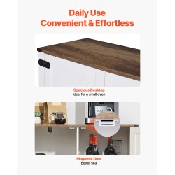 Kahvibaarikaappi 3-tasoinen melamiinipinnoitettu lastulevyrunko magneettilukolliset ovet 80x35x88 cm