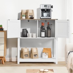 Kahvibaarikaappi 3-tasoinen melamiinipinnoitettu lastulevyrunko magneettilukolliset ovet 80x35x88 cm