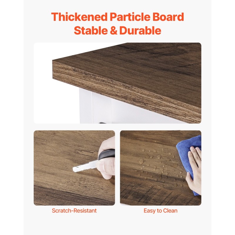 Kahvibaarikaappi maalaistyylinen 3-tasoinen melamiinipinnoitettu kaatumisenestolla olohuoneeseen