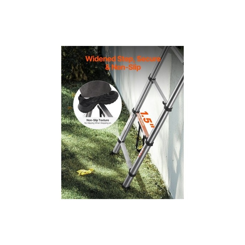 Teleskooppitikas ruostumattomasta teräksestä 13 porrasta 3740 mm 170 kg