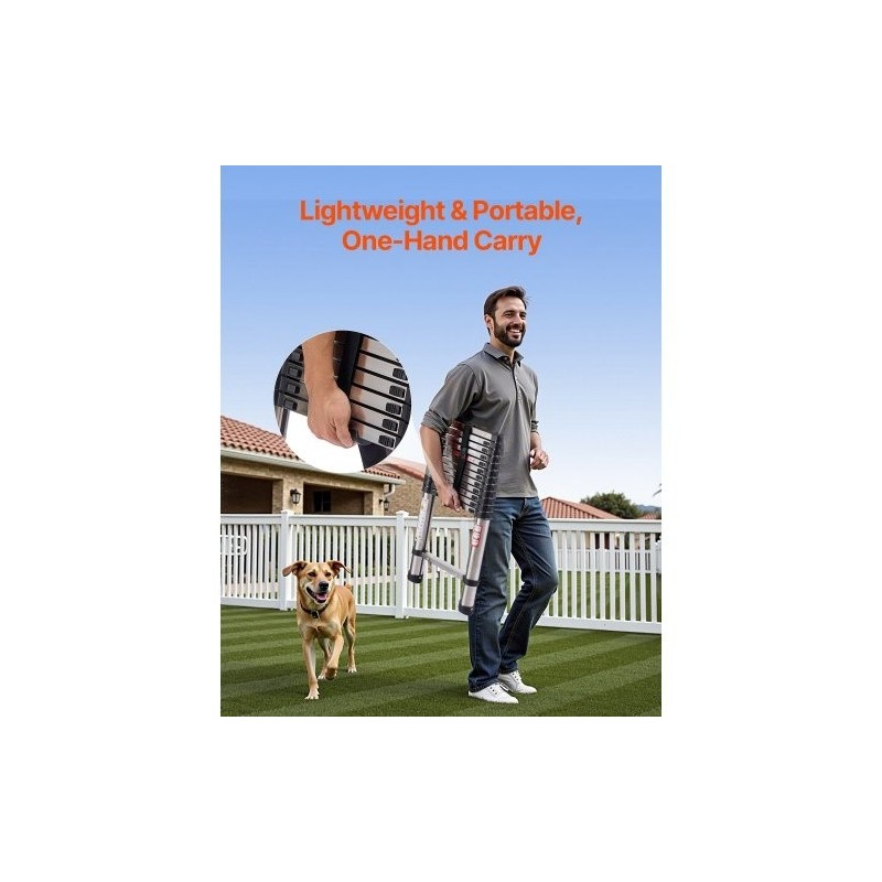 Teleskooppitikas ruostumattomasta teräksestä 13 porrasta 3740 mm 170 kg