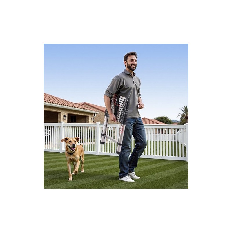 Teleskooppitikas ruostumattomasta teräksestä 13 porrasta 3740 mm 170 kg