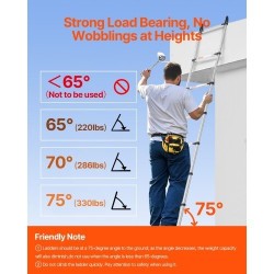 Teleskooppitikas ruostumatonta terästä pidentyvä 5030 mm 13 askelmaa liukumattomat jalat 170 kg