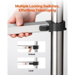Teleskooppitikas ruostumattomasta teräksestä 3140 mm kokoon taitettava 150 kg