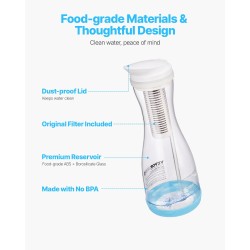 Vedensuodatuskannu borosilikaattilasinen 6 kupin jääkaappiin sopiva