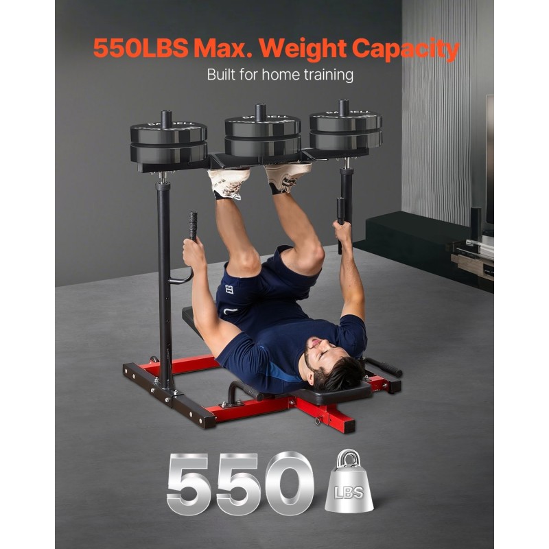 Pystysuora jalkaprässi hiiliteräksinen 550 paunaa kotikäyttöön säädettävä selkänoja