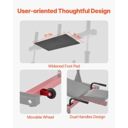 Pystysuora jalkaprässi hiiliteräksinen 550 paunaa kotikäyttöön säädettävä selkänoja