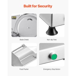 Lihaleikkuri 10-tuumainen sähköinen 180 W moottori säädettävä paksuus 0–10 mm