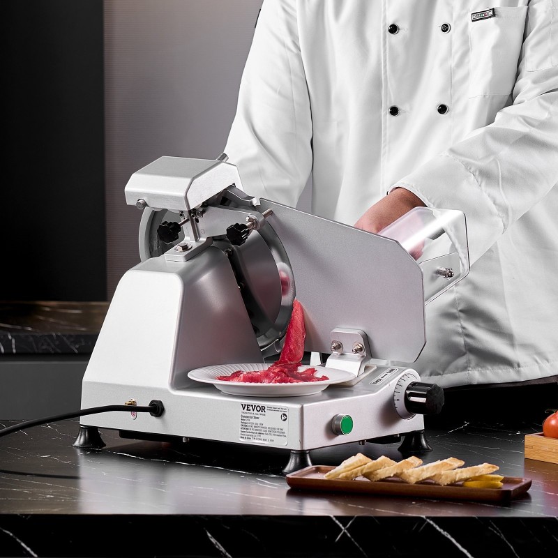 Lihaleikkuri 10-tuumainen sähköinen 180 W moottori säädettävä paksuus 0–10 mm