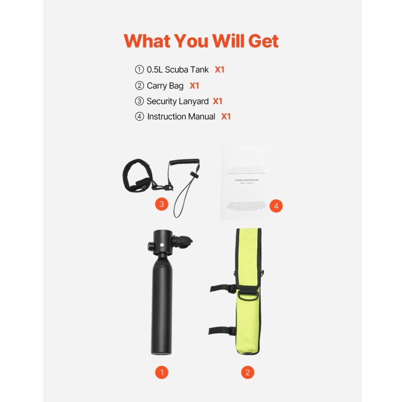 Sukelluspullo 0,5 l alumiini 6061 musta maksimisukellussyvyys 30 m