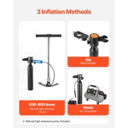 Sukelluspullo 0,5 l kompakti alumiini 6061 mataliin sukelluksiin aloittelijoille