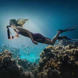 Sukelluspullo alumiini 6061 0,5 l kannettava lyhyisiin sukelluksiin käsipumpulla