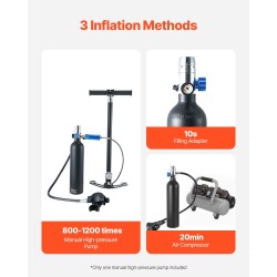 Sukelluspullo yhden litran alumiininen kannettava snorklaukseen ja lyhyisiin sukelluksiin